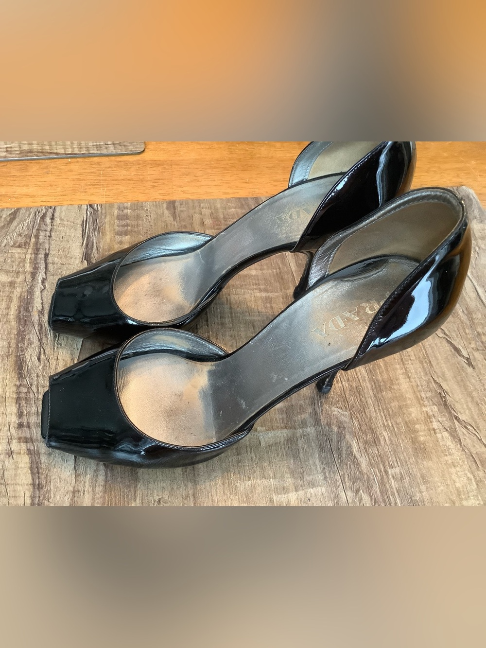 Authentic Prada Patent Leather D’Orsay Pumps